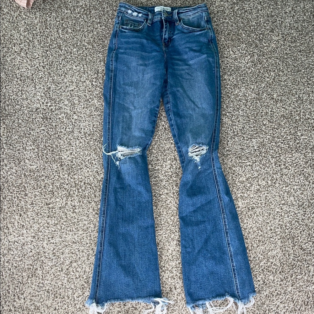 Flying Monkey High Rise Boot Distressed Jeans